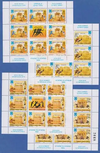 Jugoslawien 2004 Kleinbogen Mi.-Nr. 3208-3211  Olympische Sommerspiele Athen **