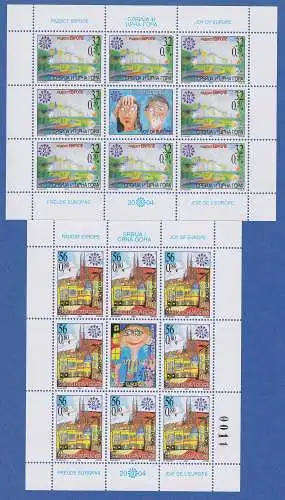 Jugoslawien 2004 Kleinbogen Mi.-Nr. 3215-3216  Europäisches Kindertreffen.**