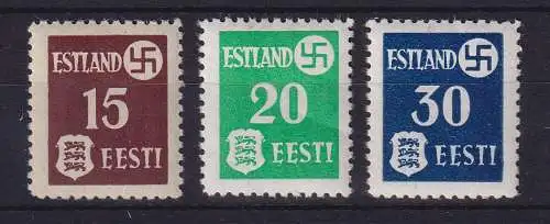 Dt. Besetzung 2.WK Estland Landespost Mi.-Nr. 1y, 2x, 3x postfrisch **