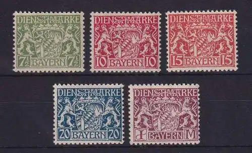 Bayern 1916/20 Dienstmarken Mi.-Nr. 25-29 Satz postfrisch **