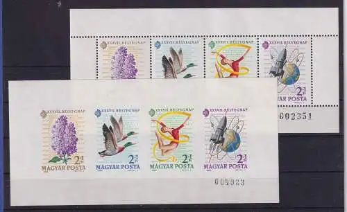 Ungarn 1964 Tag der Briefmarke Mi.-Nr. 2053-2056 Kleinbögen A/B **