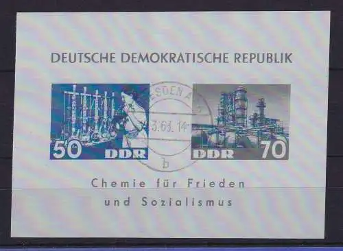 DDR 1963 Chemische Industrie Mi.-Nr. Block 18 O DRESDEN