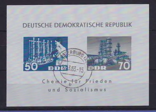 DDR 1963 Chemische Industrie Mi.-Nr. Block 18 O OSTERBURG (ALTM.)