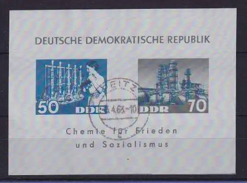 DDR 1963 Chemische Industrie Mi.-Nr. Block 18 O ZEITZ