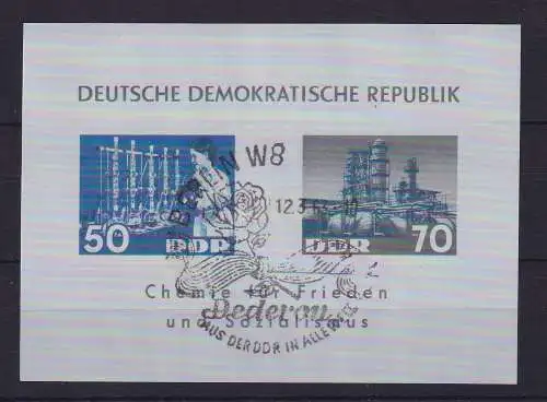 DDR 1963 Chemische Industrie Mi.-Nr. Block 18 mit So.-O BERLIN W 8