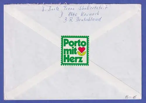 Bund 1988 Gedenken 9.Nov.38 Mi.-Nr. 1389 als MEF auf Luftpostbrief mit ET-So.-O