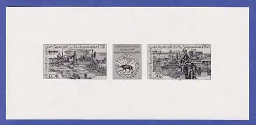 DDR 1986 Briefmarkenausstellung der Jugend Mi.-Nr. 3030-3031 Schwarzdruck **