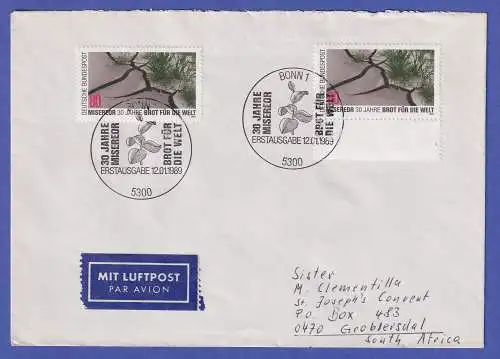 Bund 1989 Miserior Mi.-Nr. 1404 als MEF auf Luftpostbrief mit ET-So.-O