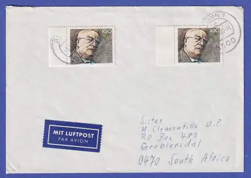 Bund 1989 Reinhold Maier Mi.-Nr. 1440 als MEF auf Luftpostbrief O BONN