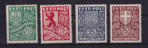 Estland 1939 Wohlfahrtsmarken Wappen Mi.-Nr. 142-145 postfrisch ** / MNH 