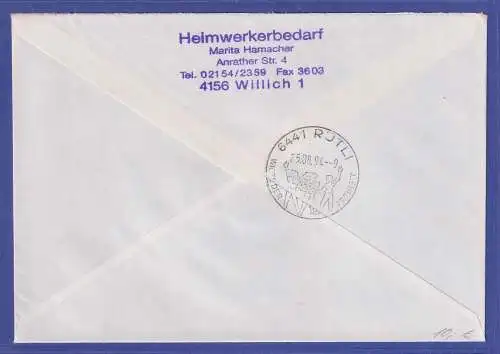 Bund 1989 Sporthilfe Mi.-Nr. 1408 OR-Paar als MEF auf Brief O WILLICH