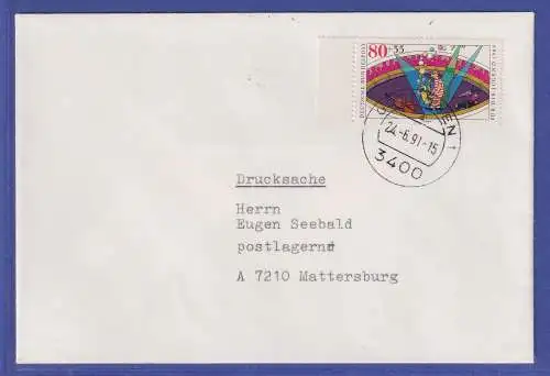 Bund 1989 Zirkus Mi.-Nr. 1413 als EF auf Drucksache O GÖTTINGEN