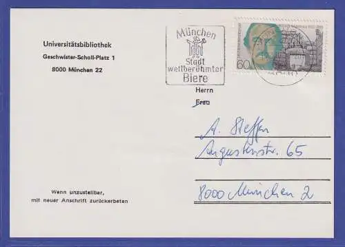 Bund 1990 Schliemann Mi.-Nr. 1480 als EF auf Postkarte O MÜNCHEN