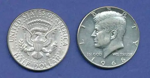 USA Kennedy 1/2 Dollar 1966, 11,5g 400er Silber ! 