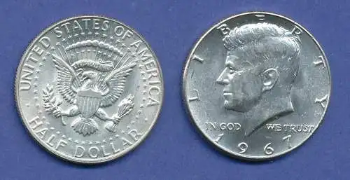 USA Kennedy 1/2 Dollar 1967, 11,5g 400er Silber ! 