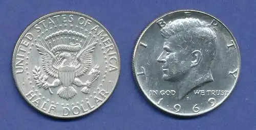 USA Kennedy 1/2 Dollar 1969, 11,5g 400er Silber