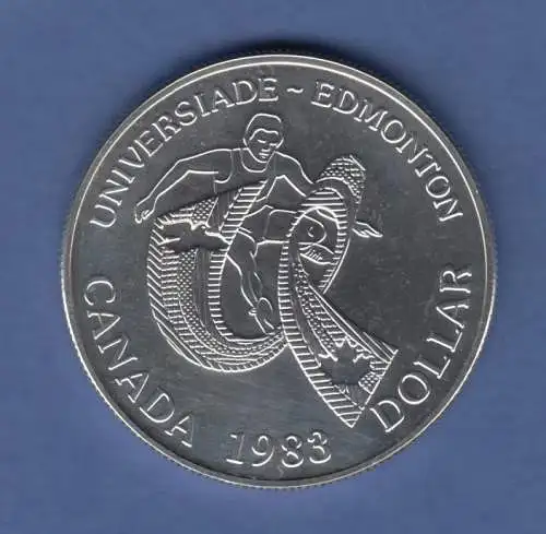 Kanada Silbermünze 1 Dollar 1983 Universiade Edmonton PP