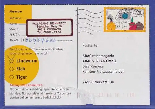 Bund 1990 Philatelistische Ausstellung Mi.-Nr. 1472 als EF auf ADAC-Postkarte