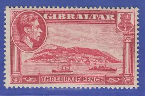 Gibraltar 1938 Georg V. Ansichten 1,5 P rosa gez L14  Mi-Nr. 109B  ** / MNH 