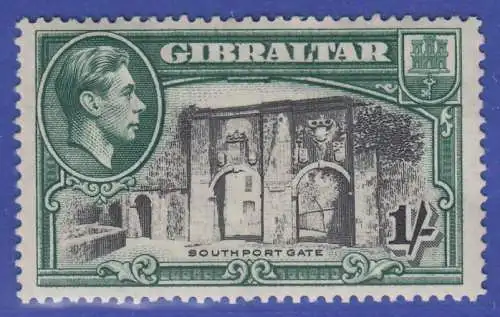 Gibraltar 1938 Georg V. Ansichten 1Sh  gez. L14  Mi-Nr. 113B  ** / MNH 