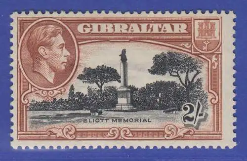 Gibraltar 1938 Georg V. Ansichten 2Sh gez K13,5  Mi-Nr. 114C ** / MNH 