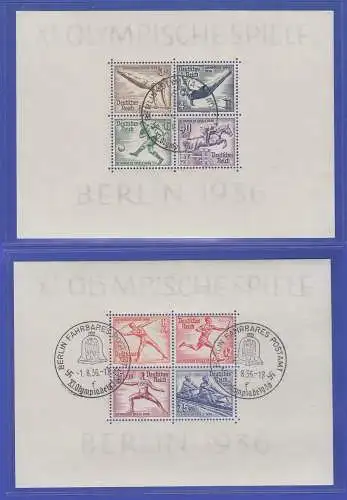 Deutsches Reich Olympische Sommerspiele 1936 Mi.-Nr. Block 5-6 mit Sonderstempel