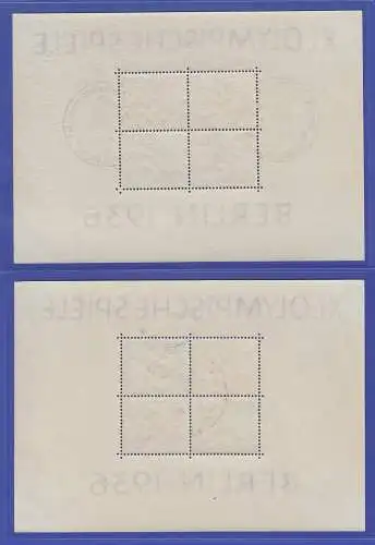 Deutsches Reich Olympische Sommerspiele 1936 Mi.-Nr. Block 5-6 mit Sonderstempel