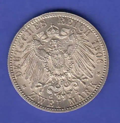 Baden 1906 Silber-Gedenkmünze 2 Mark 1906 Goldene Hochzeit des Großherzoges