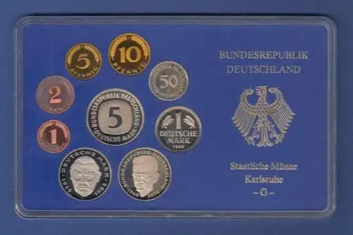 Bundesrepublik DM-Kursmünzensatz 1989 G Polierte Platte PP