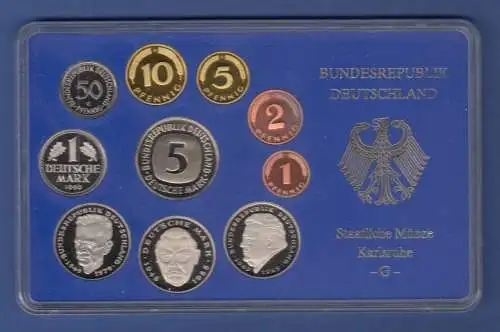 Bundesrepublik DM-Kursmünzensatz 1990 G Polierte Platte PP