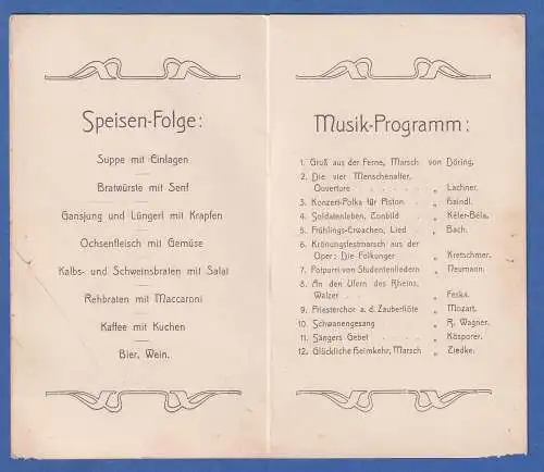 Alte Einladungskarte Festmahl Primiz-Feier Peter Huber 1906 , ungelaufen