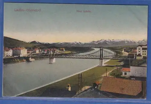 Alte AK Bayern Laufen-Oberndorf Brücke  gelaufen 1910