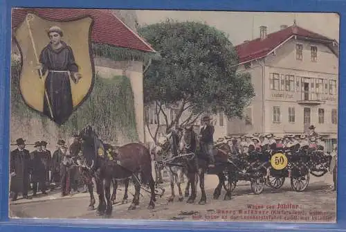 Alte AK Bayern Leonhardifahrt Wagen des Jubilar Georg Waldherr um 1909