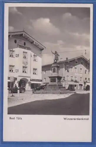 Alte AK Bayern  Bad Tölz Winzererdenkmal , gelaufen 1939  (O 1930)