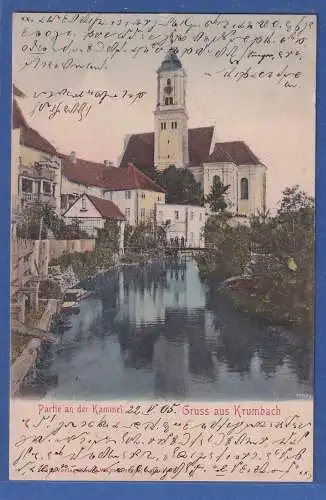 Alte AK Bayern Gruss aus Krumbach , gelaufen 1905