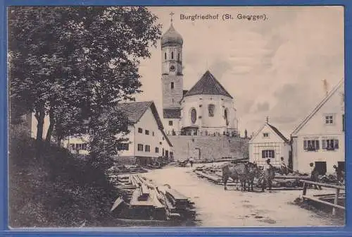 Alte AK Bayern St. Georgen Burgfriedhof , gelaufen 1919