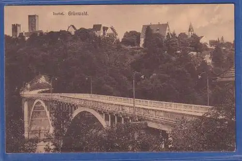 Alte AK Bayern Isartal Grünwald , gelaufen ca. 1911