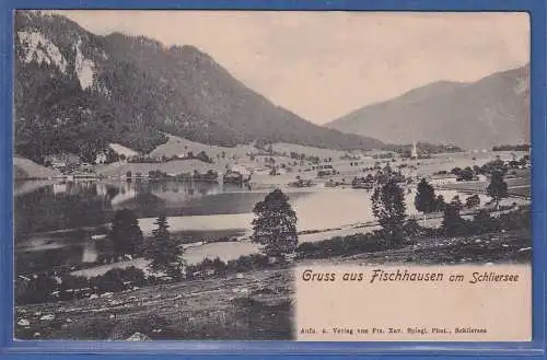 Alte AK Bayern Gruss aus Fischhausen am Schliersee , gelaufen 1906