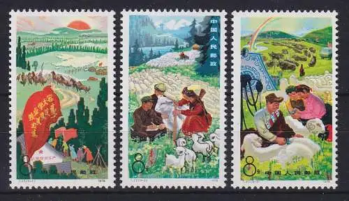 VR China 1978 Viehzucht Mi.-Nr. 1422-1424 ** China T.27 Set MNH