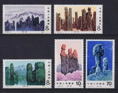 VR China 1981 Steinerner Wald Mi.-Nr. 1746-50 ** PR China T.64 Set MNH