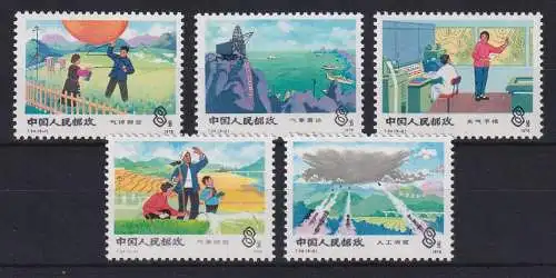 VR China 1978 Meteorologische Dienste Mi.-Nr. 1394-1398 ** China T.24. Set MNH