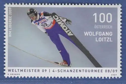 Österreich 2009 Sondermarke Skispringer Wolfgang Loitzl  Mi.-Nr. 2831