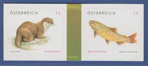 Österreich 2010 Freimarken Tierschutz Fischotter Bachforelle   Mi.-Nr. 2847-48