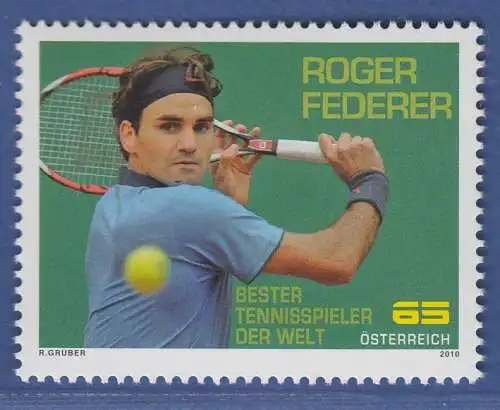 Österreich 2010 Sondermarke Roger Federer Schweizer Tennisspieler  Mi.-Nr. 2852