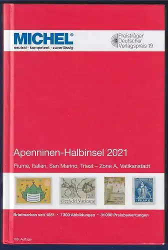 MICHEL Europa-Katalog 2021 Band 5 Apenninen-Halbinsel (Italien) , Top-Zustand