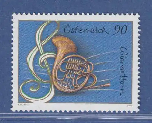 Österreich 2013 Sondermarke Musikinstrumente Violinschlüssel Horn  Mi.-Nr. 3063