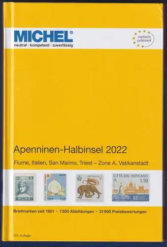 MICHEL Europa-Katalog 2022 Band 5 Apenninen-Halbinsel (Italien) , Top-Zustand