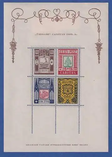 Estland 1938 Wappen Blockausgabe Mi.-Nr. Block 1 ungebraucht * / MH 