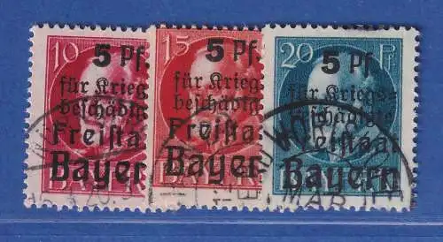 Bayern 1919 Ludwig III. Kriegsopfer-Hilfe Mi.-Nr. 171-173A Satz 3 Werte O