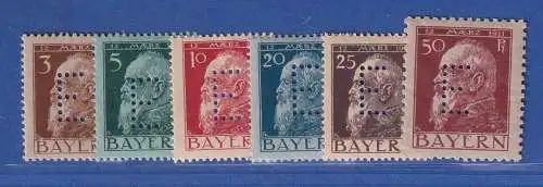 Bayern Eisenbahn-Dienstmarken Luitpold mit gelochtem E Mi.-Nr. 6-11 Satz kpl.**